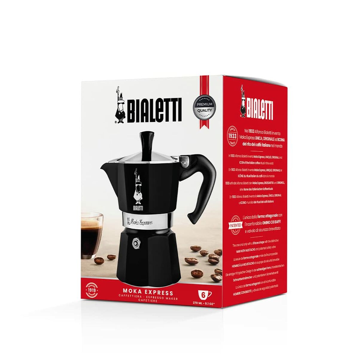 Italiensk Kaffekande Bialetti MOKA EXPRESS Sort