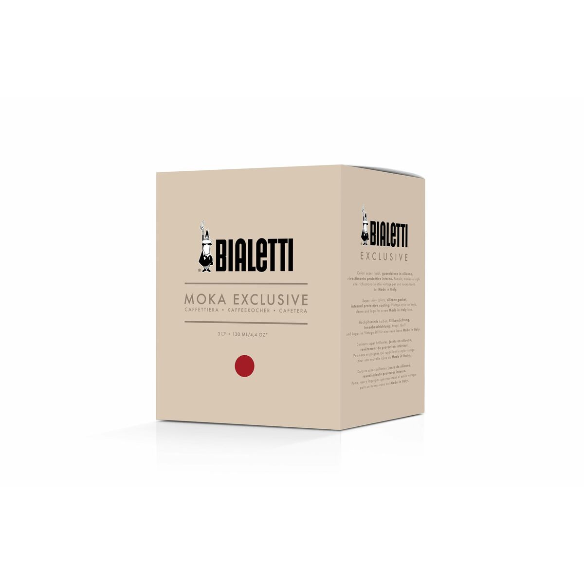 Italiensk Kaffekande Bialetti MOKA EXCLUSIVE Rød Aluminium 3 Skodelice