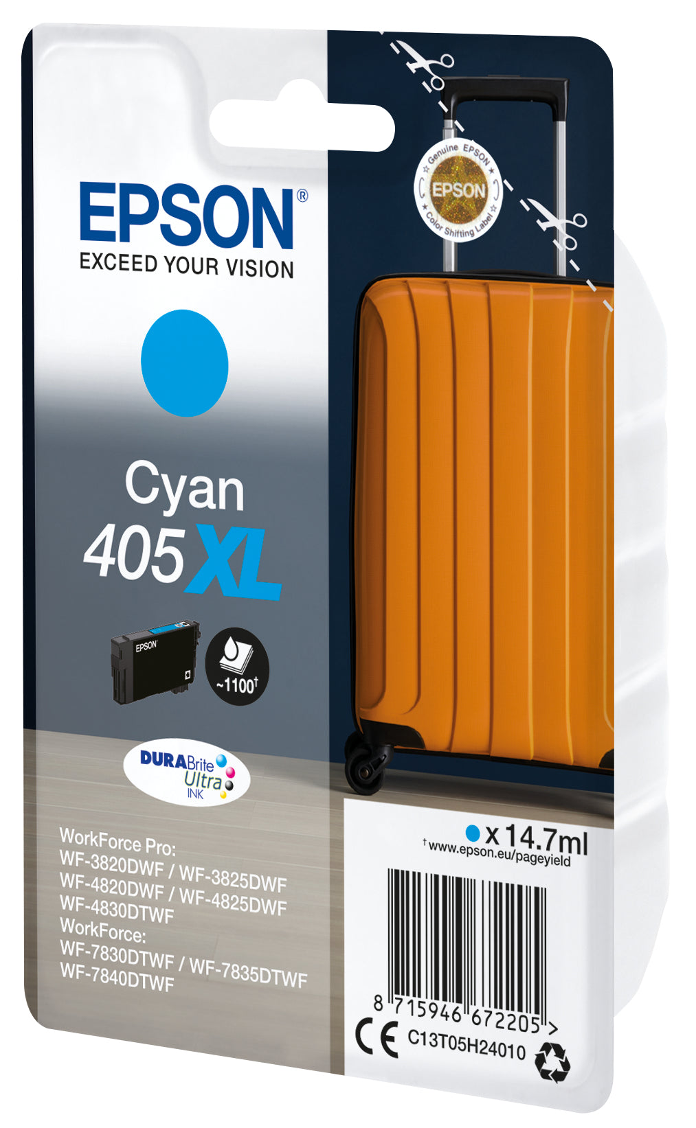 Epson 405XL Cyan 1100 sider Blæk C13T05H24010