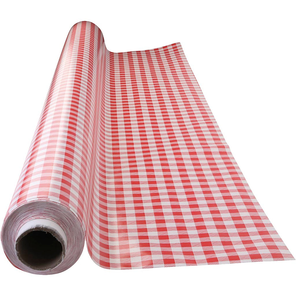 Kraftig Voksdug i Rød og Hvid Tern - 140 cm x 20 m