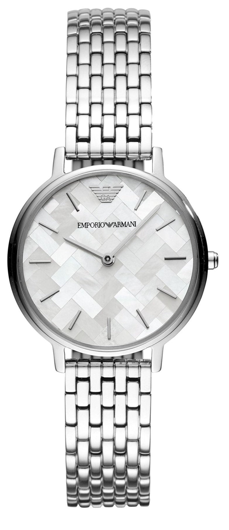 Emporio Armani Mother Of Pearl skive sølv stål rem ur For Women Ar11112