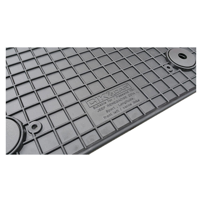 Gummimåtter til Jeep Renegade Sport Long (2014-) 5mm SBR med låsehuller - cikcar