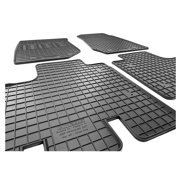 Gummimåtter Jeep Wrangler III (JK) 2007-2018 - skræddersyet, 5 mm SBR kant - cikcar