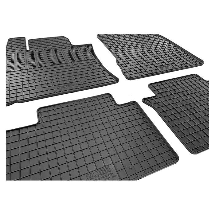 Gummimåtter til SsangYong Tivoli 2015- & 2019- skræddersyede, 5 mm SBR med kant og låse - cikcar