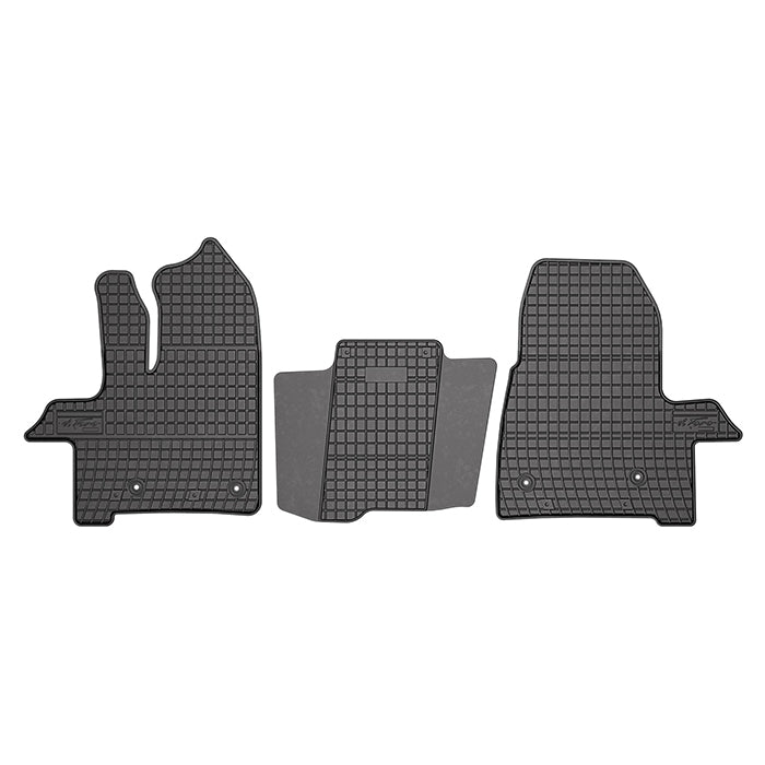 Gummimåtter til Ford Transit VI van (post‑facelift 2018‑) - skræddersyet pasform, fastgørelse, kant 1,5 cm - frogum