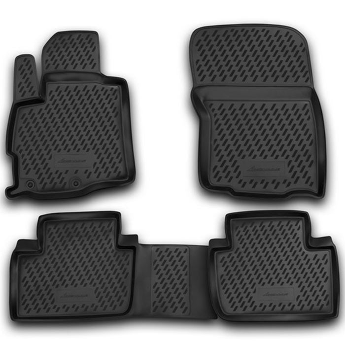 Gummimåtter Peugeot 4007 2007-2012 med fodhviler og kardantunnel - rubberline