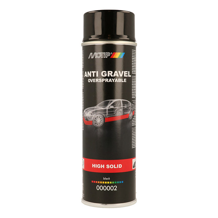 Stenslagsbeskyttelse sort 500 ml high solid spray - Motip