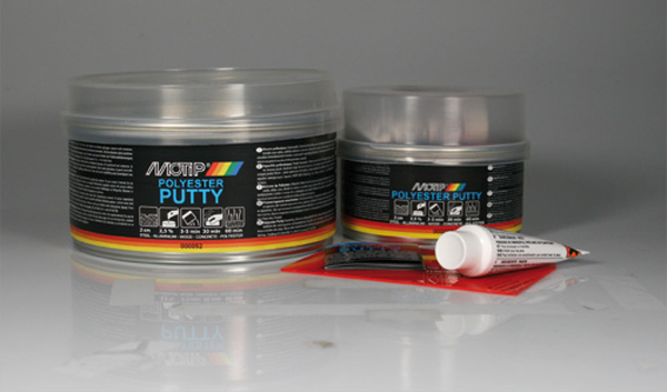 Polyesterspartel 1 kg til træ, metal, beton - Motip