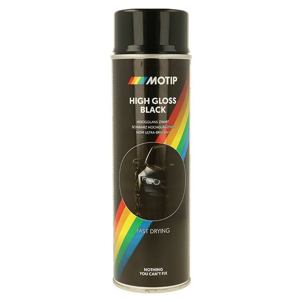 Akryllak sort højglans 500 ml - Motip