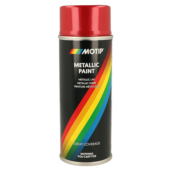 Metallic effektlak rød 400 ml til træ, metal & plast - Motip
