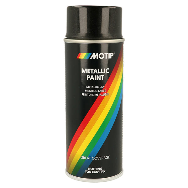 Metallic effektlak 400 ml sort til træ & metal - Motip
