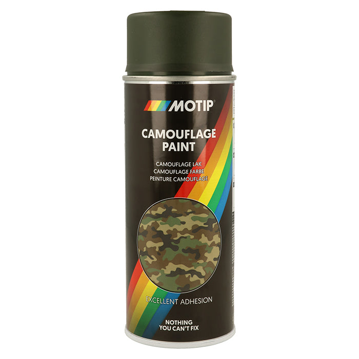 Spraymaling camouflage RAL6031 400ml til træ, metal og plast - Motip