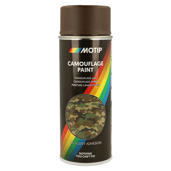 Spraymaling camouflage RAL8027 400 ml til træ, metal og plast - Motip