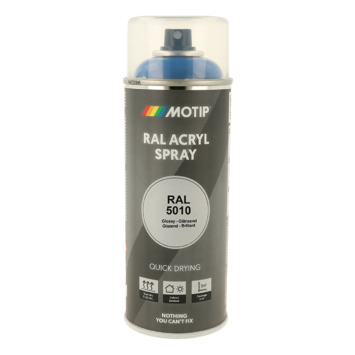 Højglans RAL 5010 gentianblå lak til træ, metal og plast - Motip