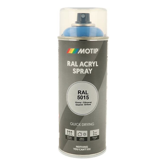 RAL 5015 High Gloss spraylak til træ og metal - Motip