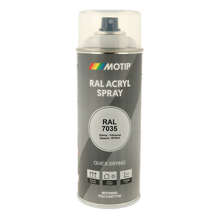 RAL 7035 Lys Grå Højglans Ral-lak spray til træ og metal - Motip