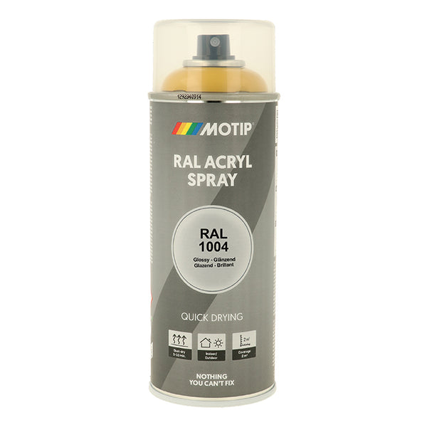 RAL 1004 Gul Højglans Spraylak til Træ & Metal - Motip