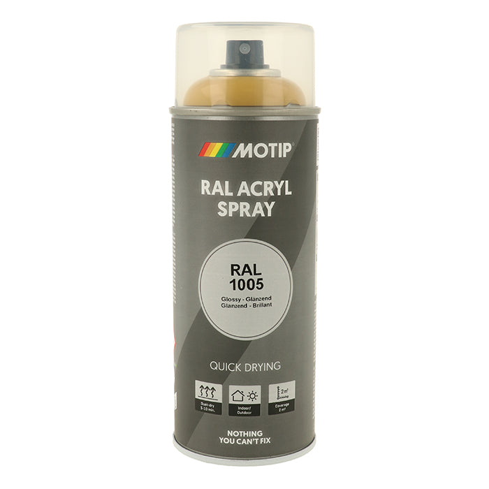 RAL 1005 Honninggul Højglans Spraylak til træ & metal - Motip