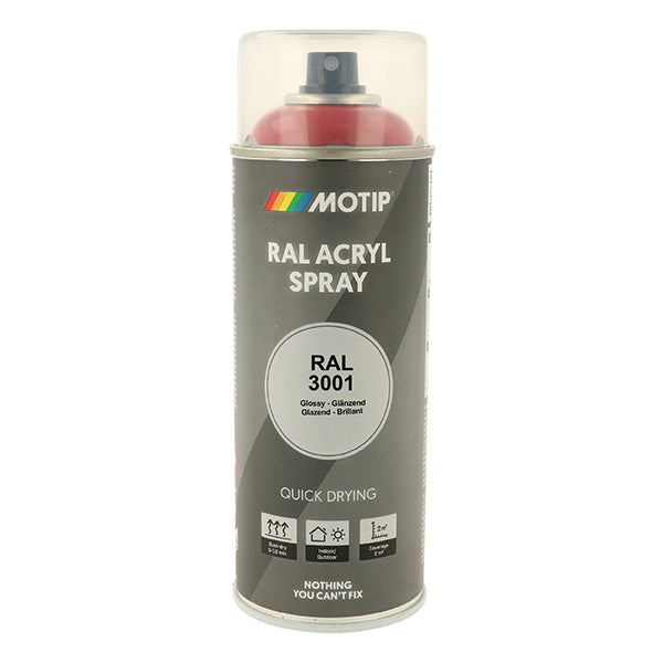 RAL 3001 Signalrød Højglans Lak til træ & metal - Motip