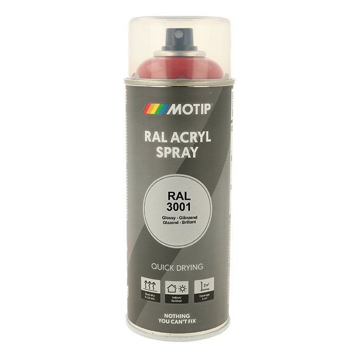 RAL 3001 Signalrød Højglans Lak til træ & metal - Motip