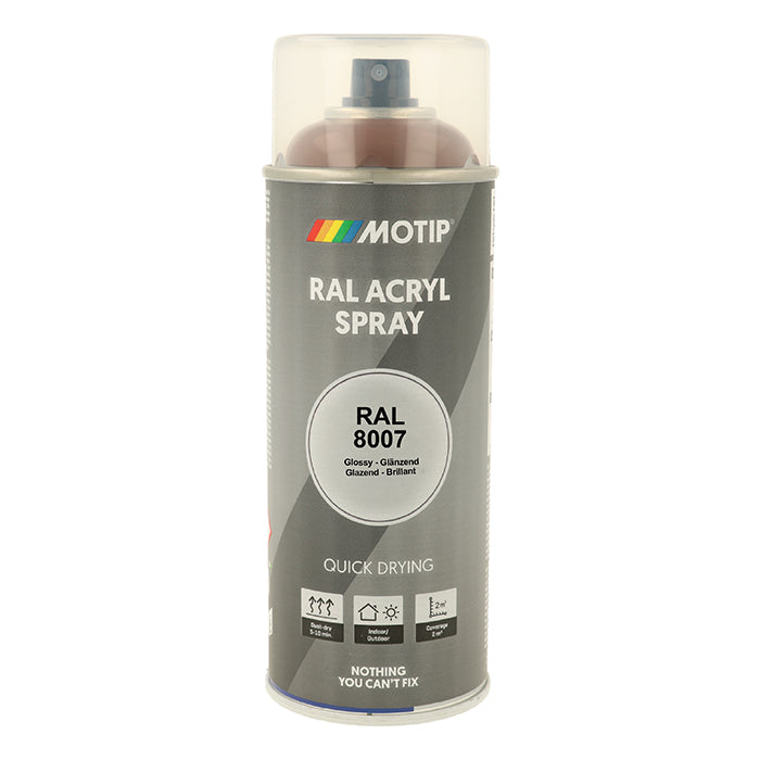 RAL-lak træ & metal 8007 High Gloss Dear Brown - Motip