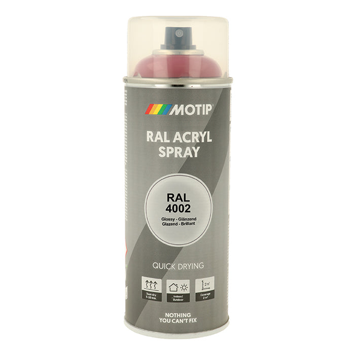 RAL 4002 High Gloss Rødlilla lak til træ og metal - Motip