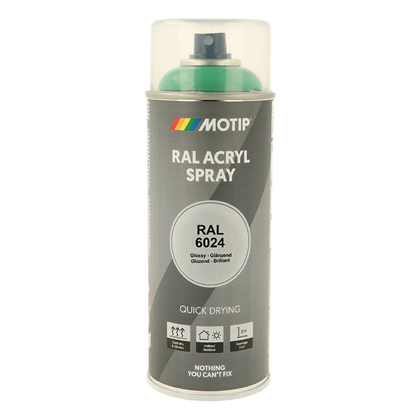 RAL 6024 Traffic Green lak - højglans spray til træ, metal, plast - Motip
