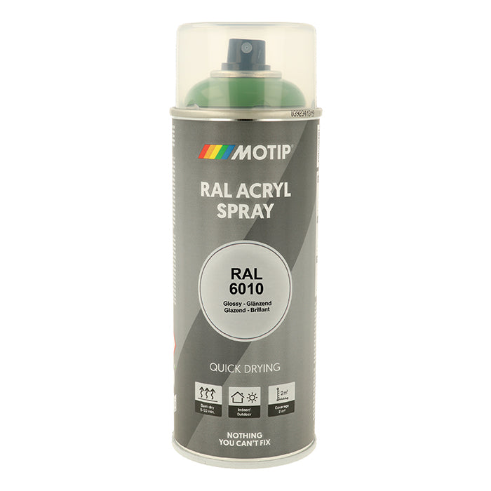 RAL 6010 High Gloss Grass Green spraylak til træ og metal - Motip