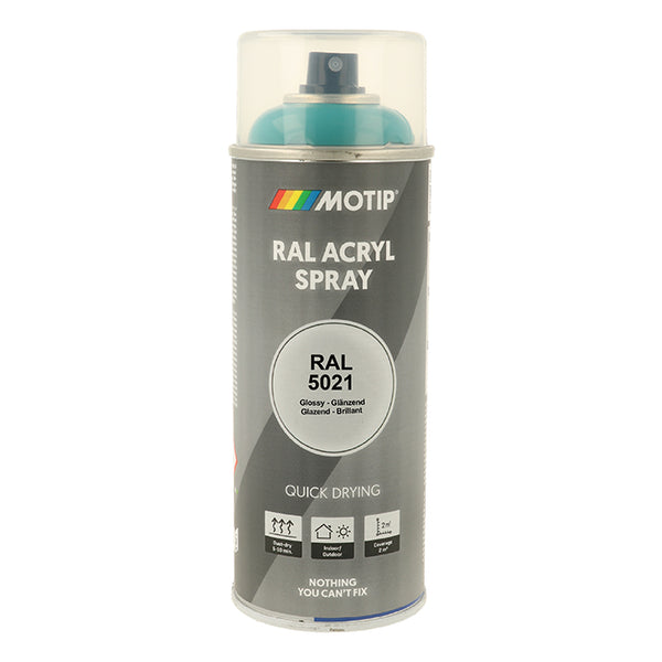 RAL 5021 Water Blue Højglans Spraylak til træ & metal - Motip
