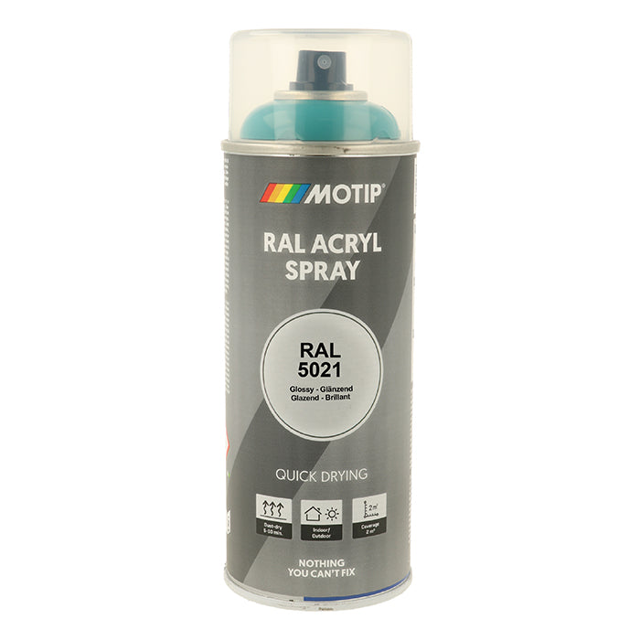 RAL 5021 Water Blue Højglans Spraylak til træ & metal - Motip