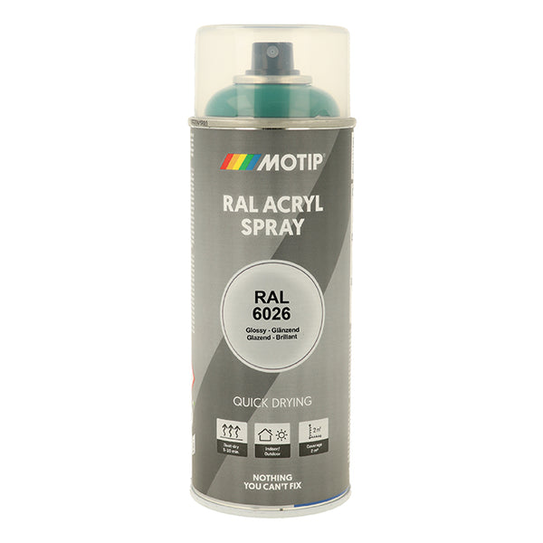 RAL 6026 Opal Green højglans spraylak til træ, metal og plast - Motip