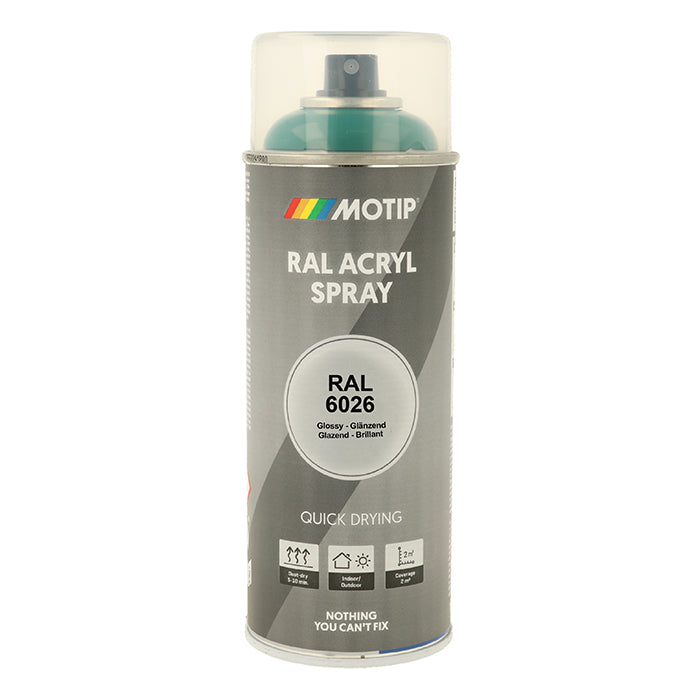 RAL 6026 Opal Green højglans spraylak til træ, metal og plast - Motip