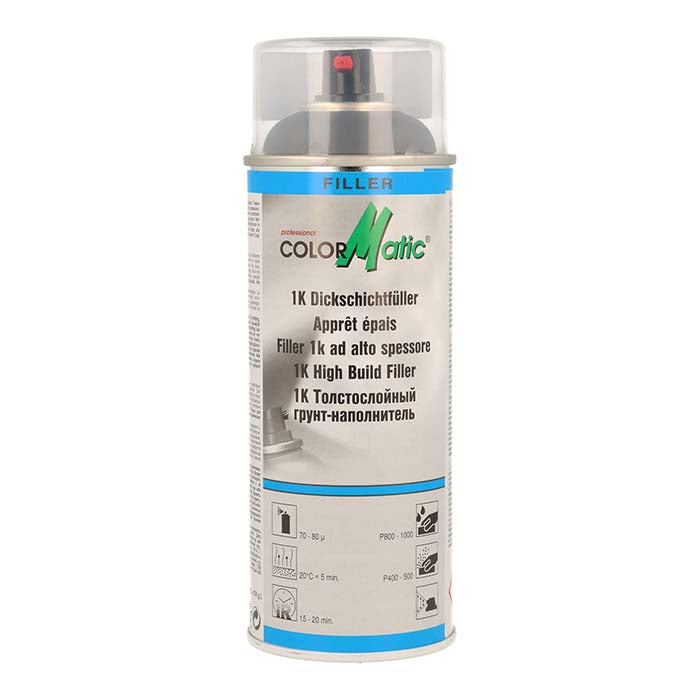Spartelmasse 1K High Build Filler graphite grå 400 ml - ColorMatic