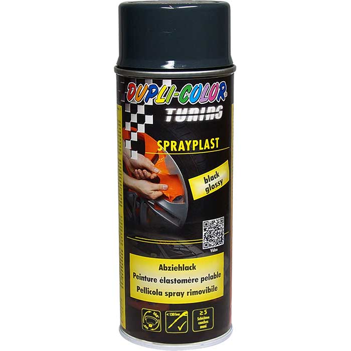 Sprayfolie blanksort 400 ml - sprayable folie til fælge, spejle og plastik - Motip