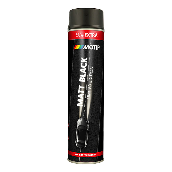 Spraymaling sort mat 600 ml - universallak til træ, metal, plastik, glas - Motip