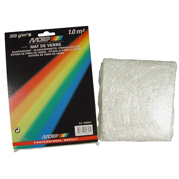 Glasfibermåtte 0,5 m² (125x40 cm) til reparation - Motip