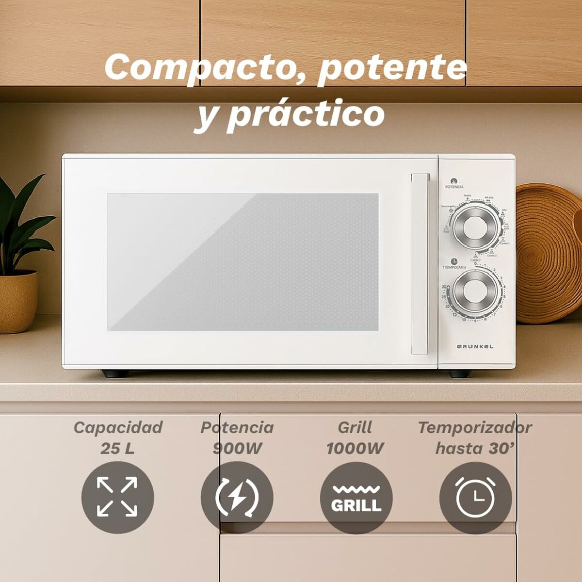 Varmluftsfrituregryde Grunkel Hvid 800 W 25 L