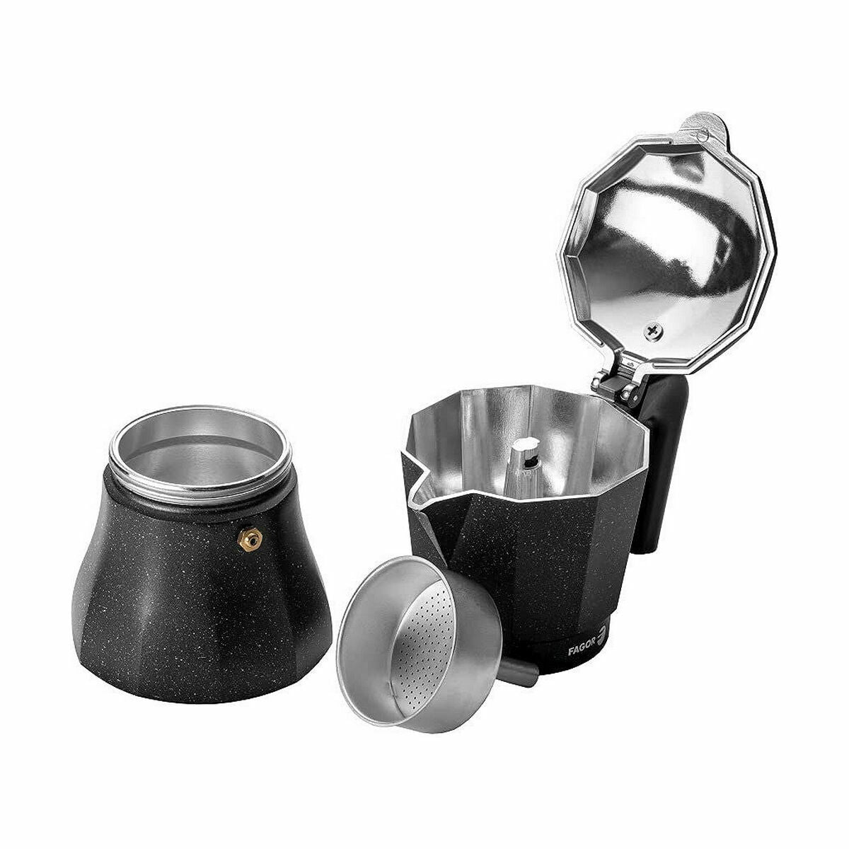 Italiensk Kaffekande Fagor TIRAMISU 9 Sort Aluminium