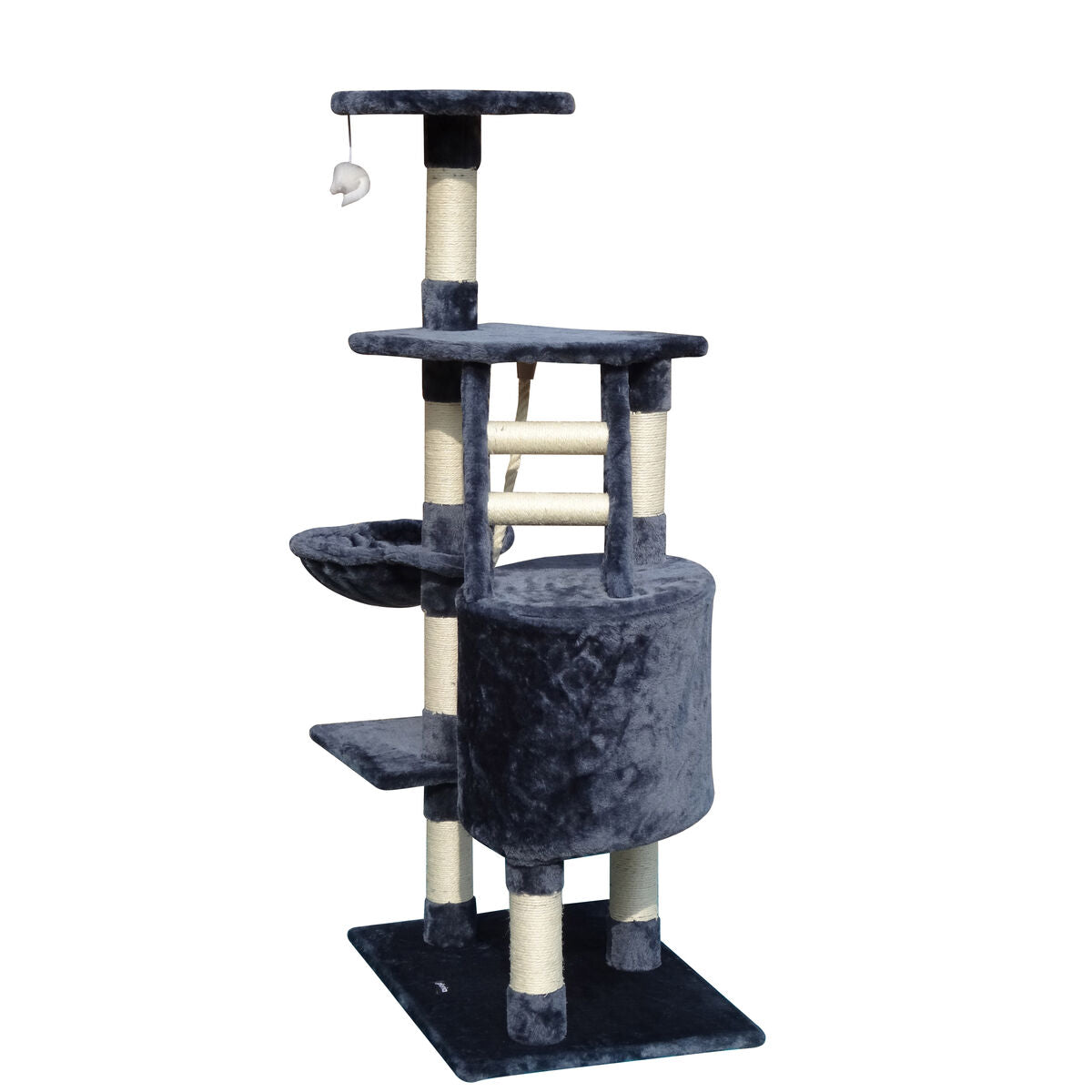 Kradsetræ til katte Gloria Sinu Grå Polyester Træ Papir Plastik Sisal 7,5 cm 55 x 40 x 120 cm