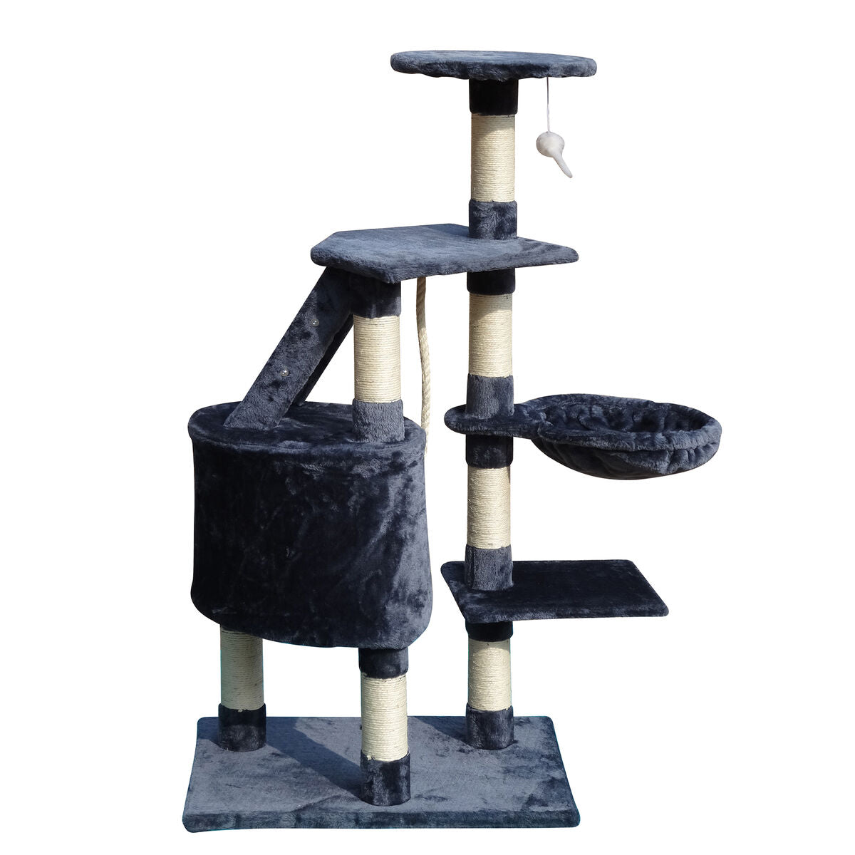 Kradsetræ til katte Gloria Sinu Grå Polyester Træ Papir Plastik Sisal 7,5 cm 55 x 40 x 120 cm
