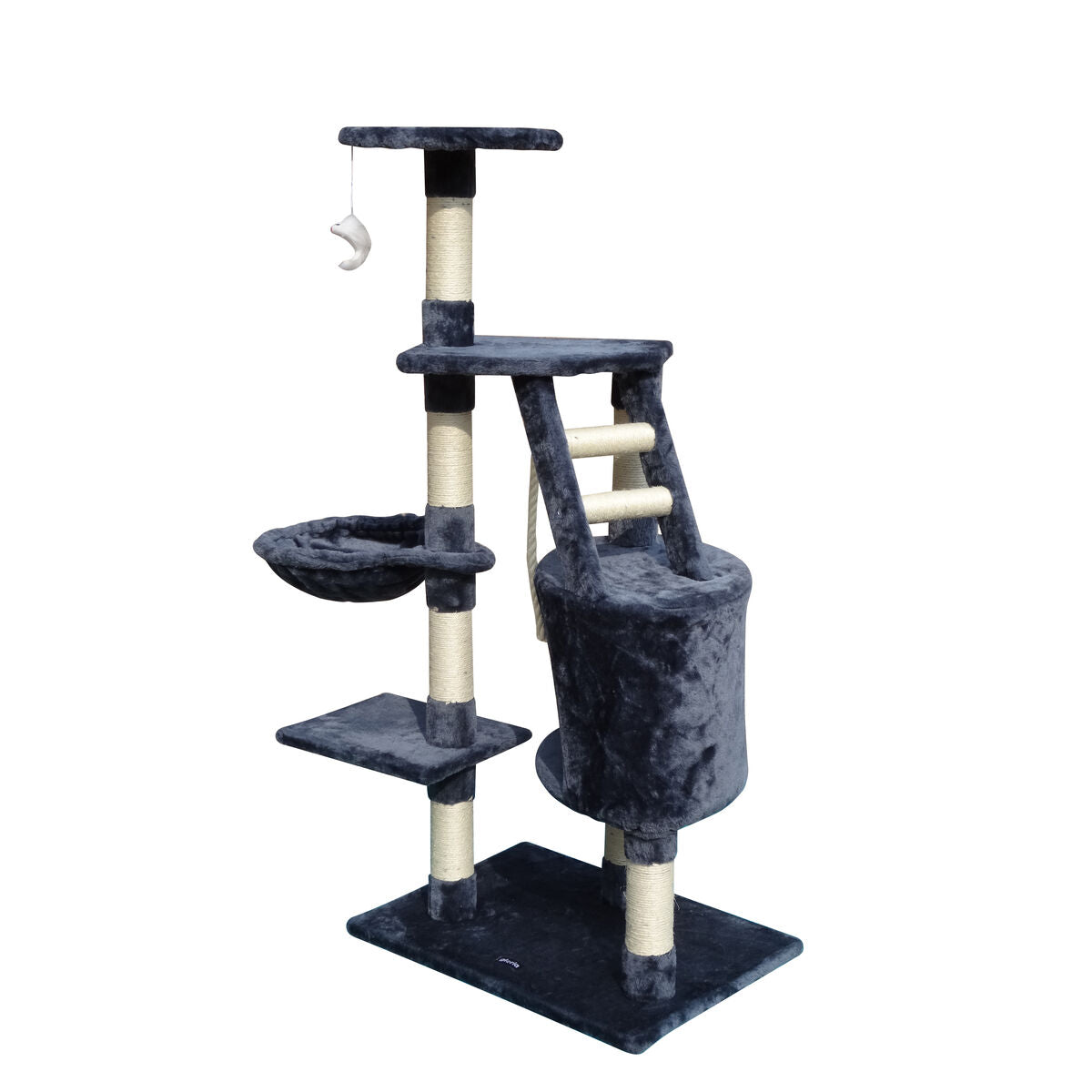 Kradsetræ til katte Gloria Sinu Grå Polyester Træ Papir Plastik Sisal 7,5 cm 55 x 40 x 120 cm