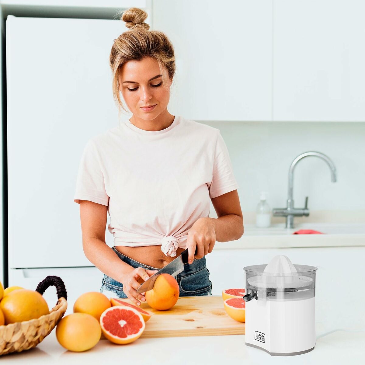 Elektrisk juicer Black & Decker BXCJ40E Hvid 40 W