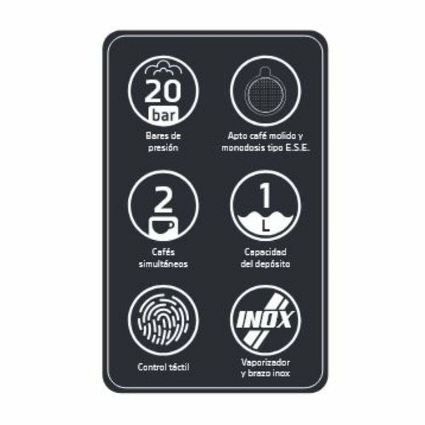 Hurtig manuel kaffemaskine Orbegozo 18309 Sort