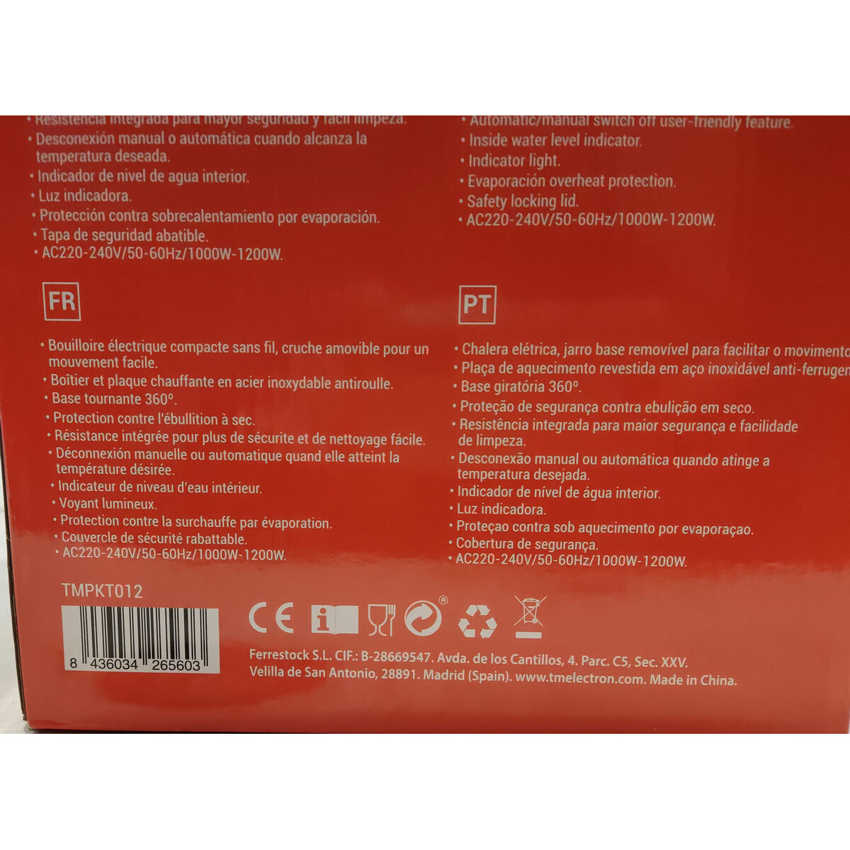 Kedel TM Electron Rustfrit stål 1000 W 1,2 L