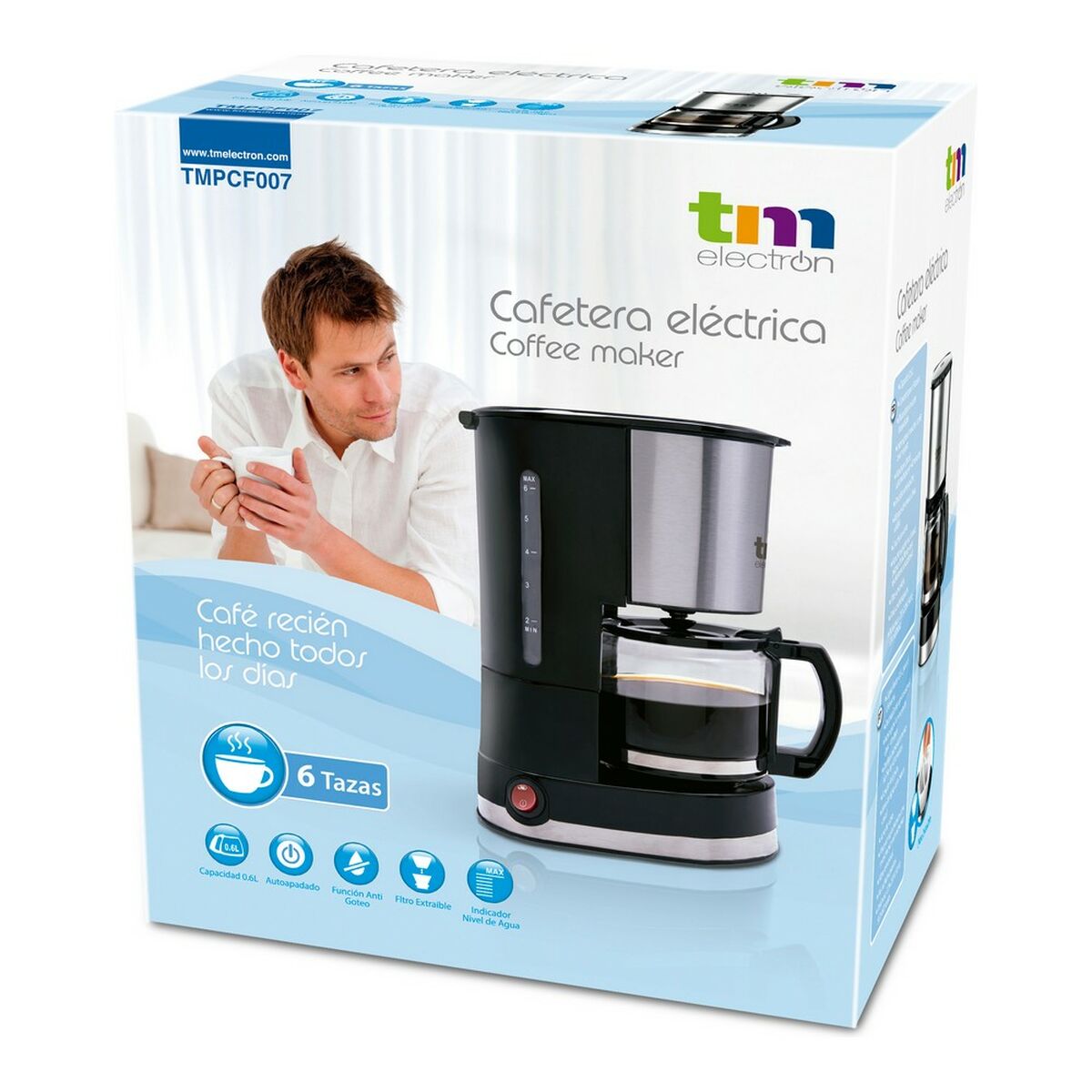 Drip Coffee Machine TM Electron 0,6 L 6 Kopper