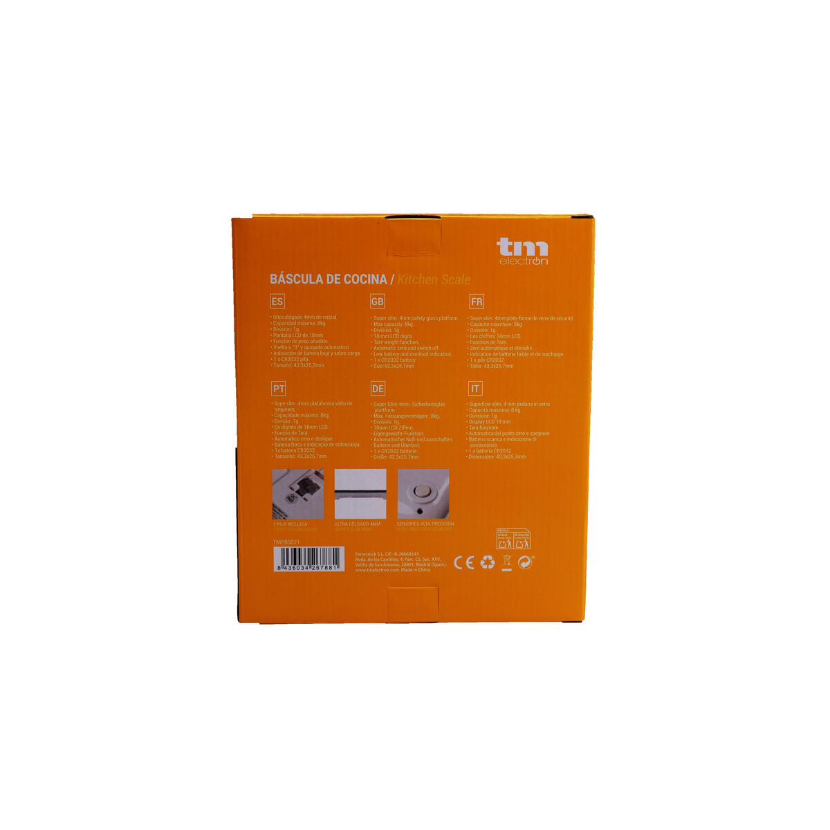 køkkenvægt TM Æble 8 kg 22,4 x 18,5 cm