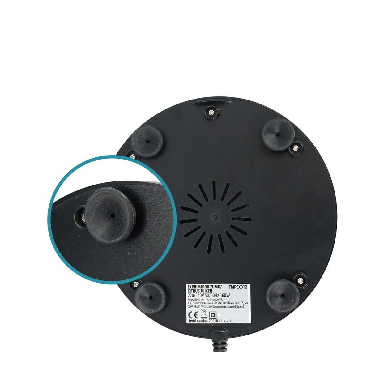 Elektrisk juicer TM Electron Rustfrit stål 160 W