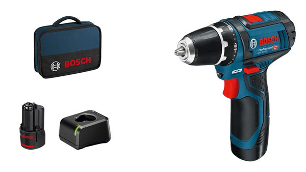 Bosch GSR 12V-15 Professional Bore-/skruemaskine 2 batterier inkluderet Nøgleløs borepatron