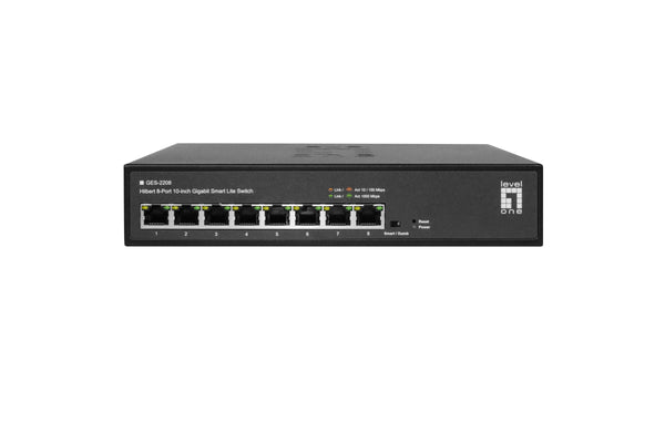 LevelOne GES-2208 netværksswitch Administreret L2 Gigabit Ethernet (10/100/1000) Sort