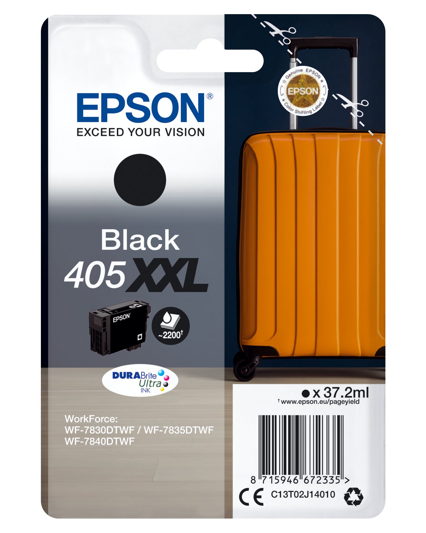 Epson 405XXL Sort 2200 sider Blæk C13T02J14010
